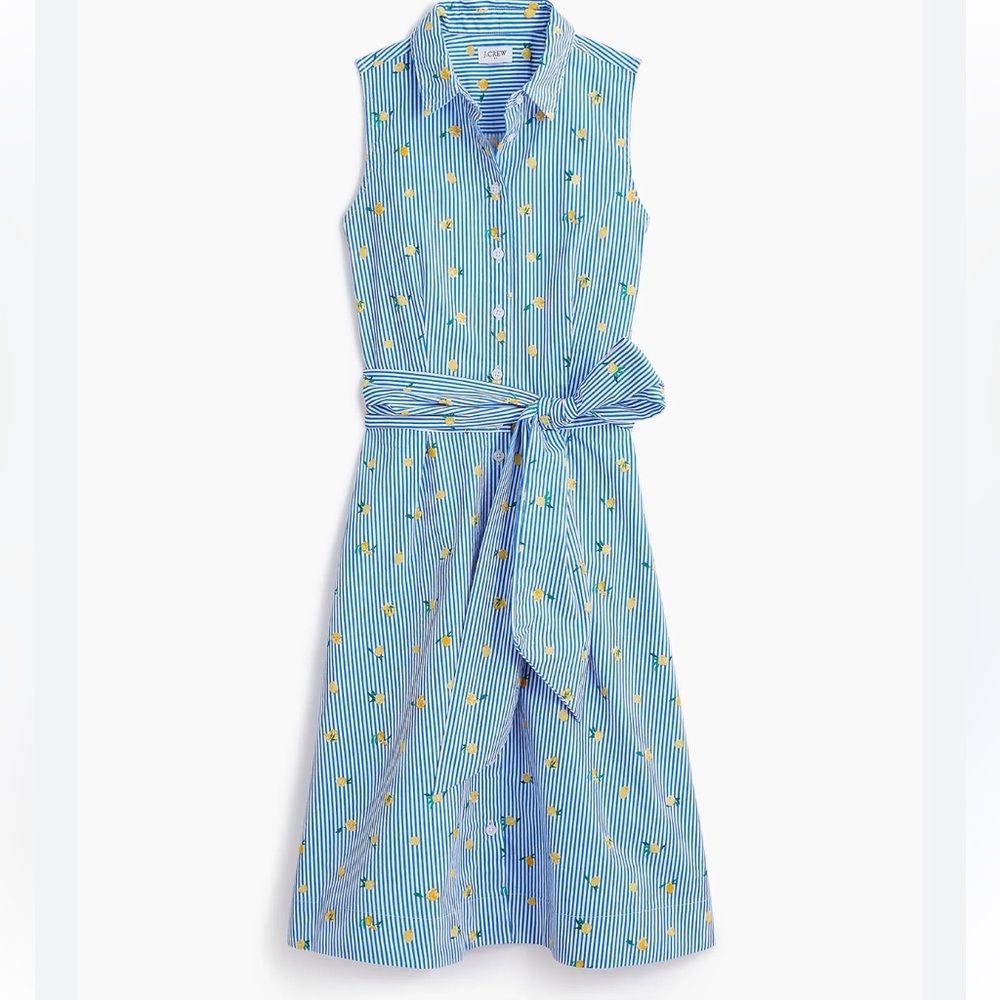 NEW JCREW factory sleeveless cotton lemon dress
